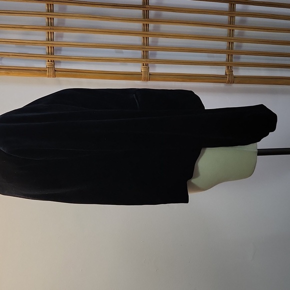 Calvin Klein black velvet jacket size L shoulder pads bell sleeves - Picture 7 of 10